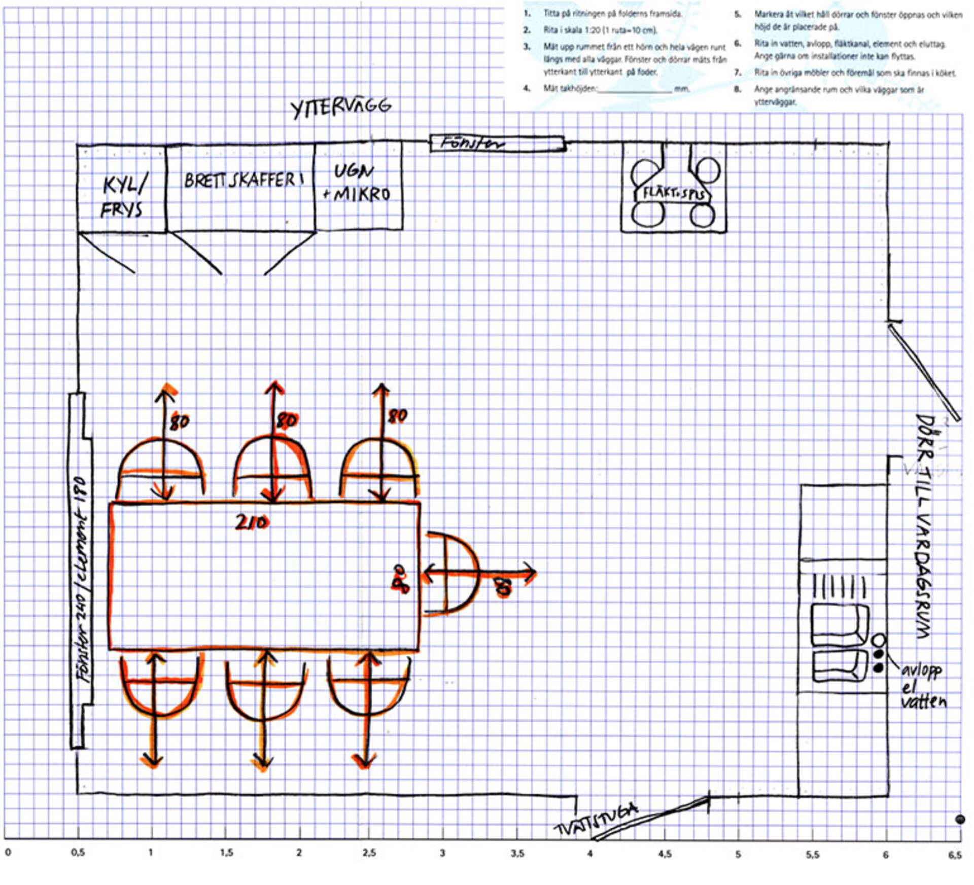 Plantegning: spiseplads Plantegning: spiseplads
