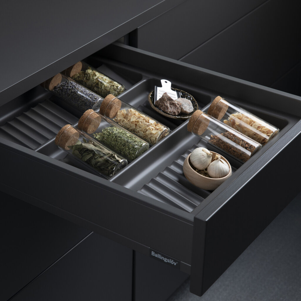 Indsatsboks krydderi 45, grå plast