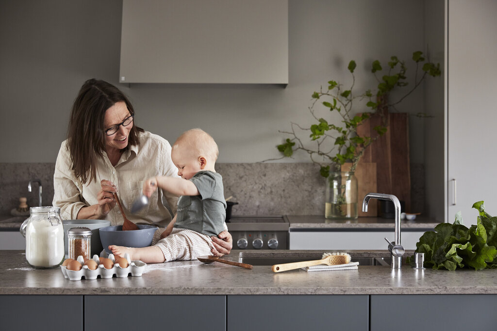 Køkkeninspiration Line varmgrå Bistro grøngrå