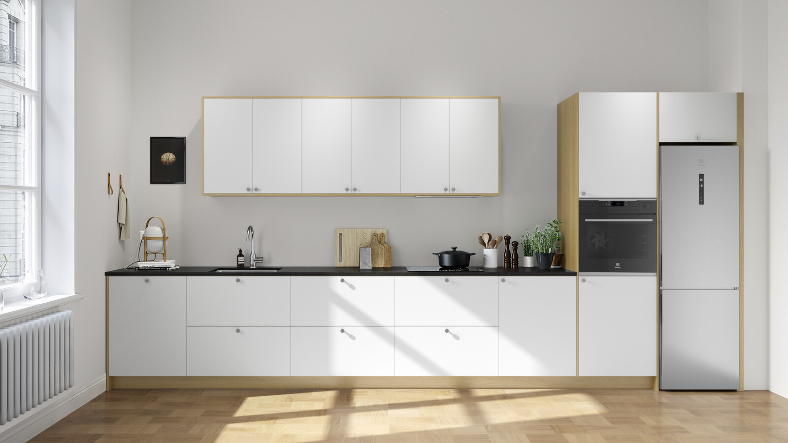 Edge hvid lige køkken