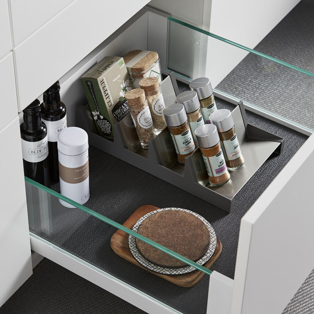 Krydderiindsats uden bakke skuffe hvid glas